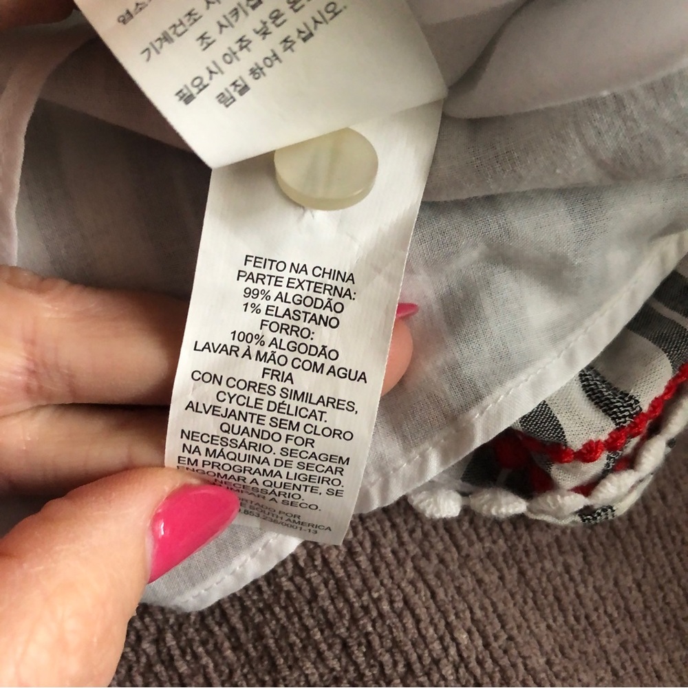 kate spade White and Red Striped Floral Embroidered Midi Dress - Picture 10 of 10